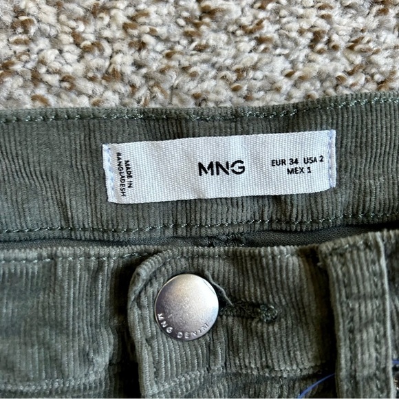 Mango Olive Green Corduroy Boot Cut Pants Size 2 - Picture 4 of 11